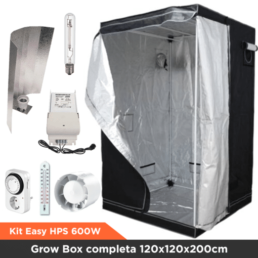 Kit Easy HPS 600W - Grow Box completa 120x120x200cm