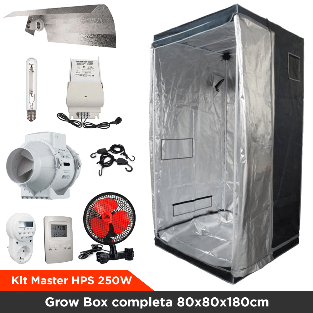 Kit Master HPS 250W - Grow Box completa 80x80x180cm