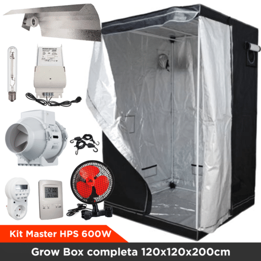Kit Master HPS 600W - Grow Box completa 120x120x200cm