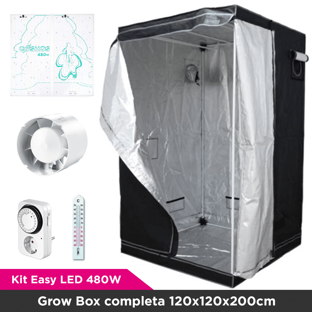 Kit Easy LED 480W - Grow Box completa 120x120x200cm